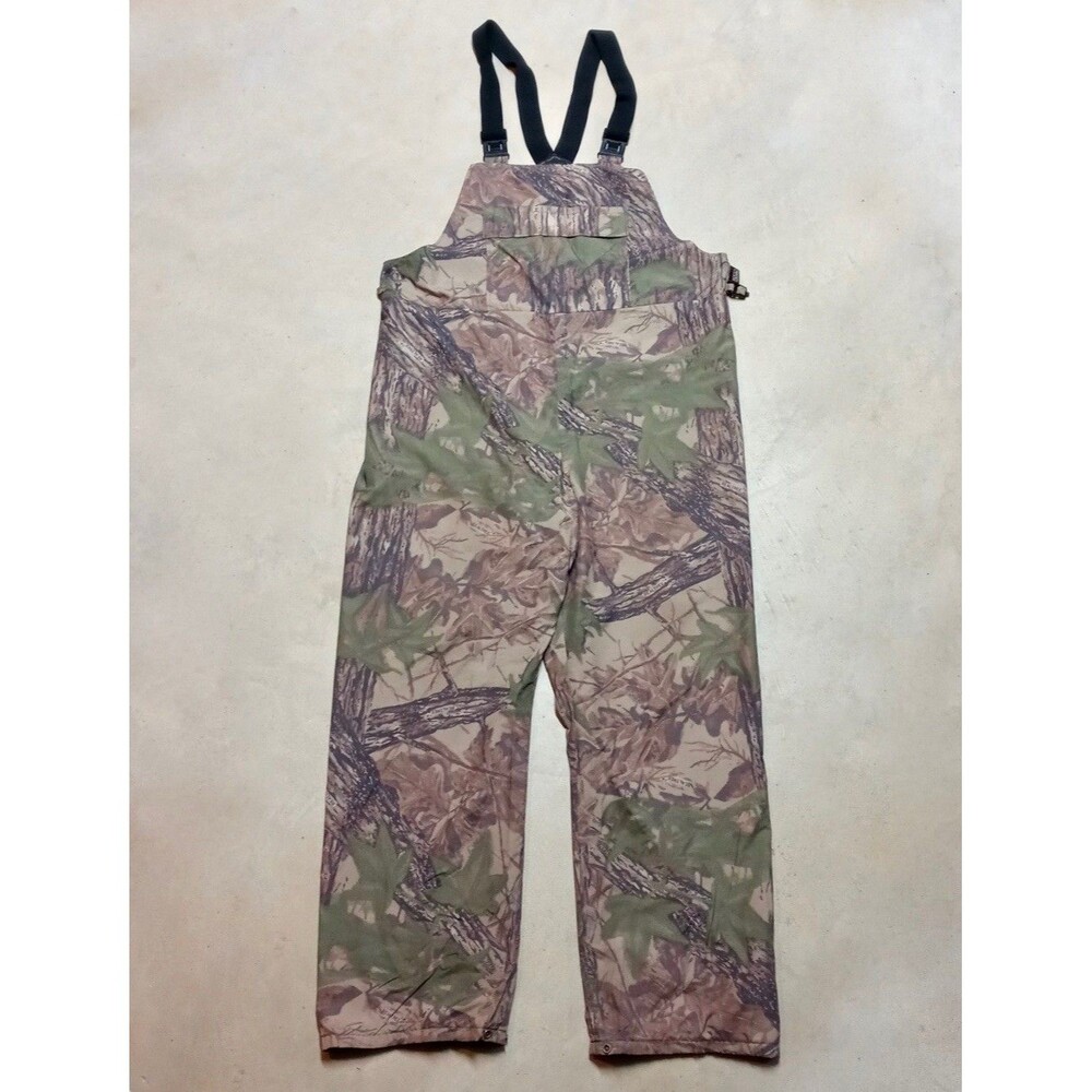 Vintage Walls Hunting Bib Overalls Size LARGE Made in USA Realtree Hardwoods